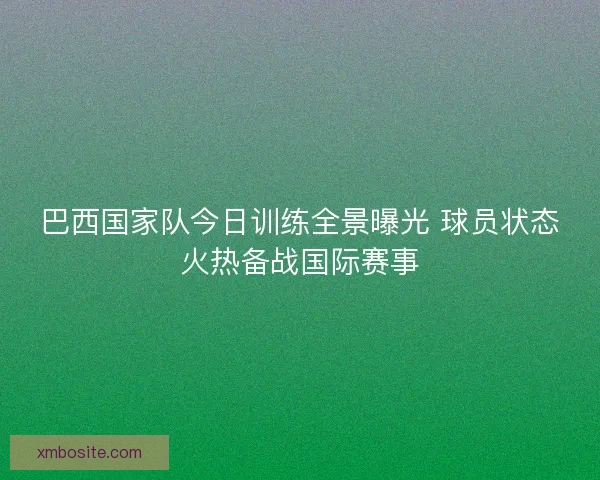 巴西国家队今日训练全景曝光 球员状态火热备战国际赛事